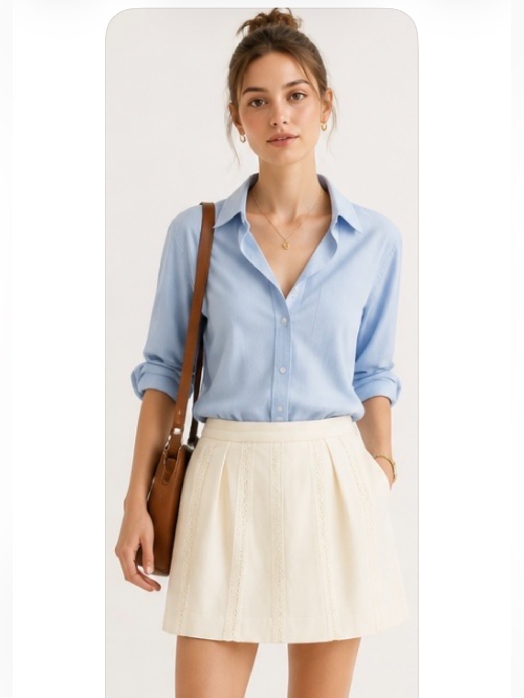 J Crew #A2660 Lace Stripe White Cotton Pleated